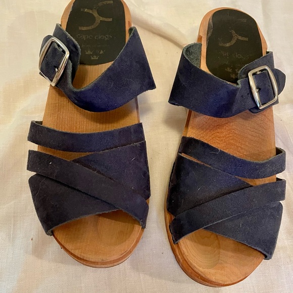 cape clog Shoes Cape Clog Pia Navy Clogs Size 39 Wooden Soles Poshmark